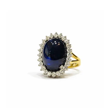 Safir Taşlı Pırlanta Anturaj Yüzük