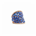 Safir Taşlı Rose Gold Tasarım Yüzük