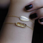 Sarı Altın Bileklik Oval Kesim Citrine ve Pırlanta Taşlı Tasarım - Görsel 2