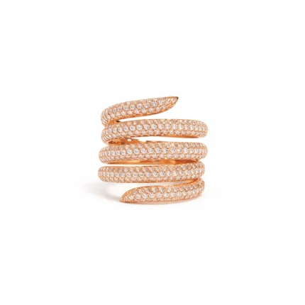 Rose Altın Sarmal Tasarımlı Pırlanta Yüzük