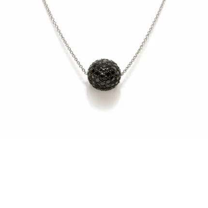 Siyah Pırlanta Top Kolye