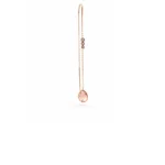 Turmalin ve Pırlanta Taşlı Rose Gold Sallantılı Küpe