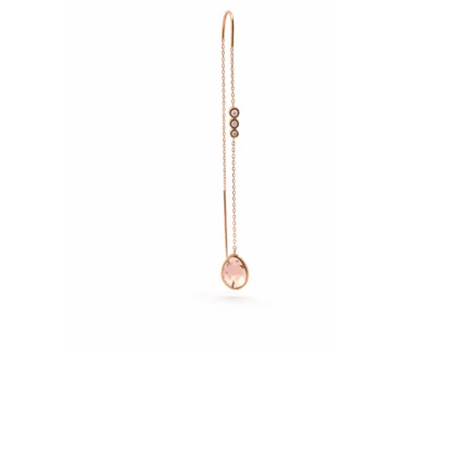 Turmalin ve Pırlanta Taşlı Rose Gold Sallantılı Küpe