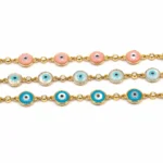 3’lü Nazar Boncuk Detaylı Altın Bileklik