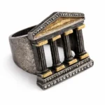 Antik Tapınak Formlu Tam Pırlanta Tasarım Yüzük - Görsel 2