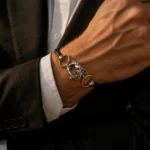 At figürlü kahverengi deri detaylı tasarım bileklik - Görsel 2