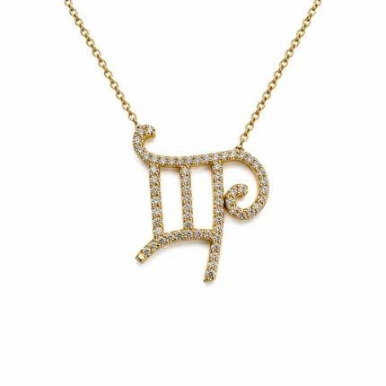 Başak Burcu Pırlanta Taşlı Altın Kolye