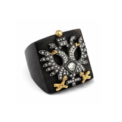 Çift Başlı Kartal Motifli  Tasarım Yüzük