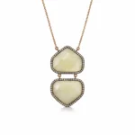 Kök Sarı Safir ve Pırlanta Detaylı Altın Kolye