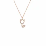Lale Figürlü Pırlanta Rose Gold Kolye