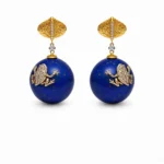 Lapis Lazuli ve Pırlanta Kurbağa Detaylı Küpe