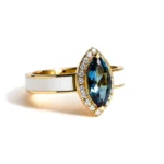 London Blue Topaz ve Pırlanta Altın Yüzük