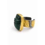 Malakit Taşlı El İşçiliği Statement Yüzük - Görsel 2