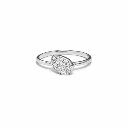 Minimal Damla Pırlanta Beyaz Altın Yüzük