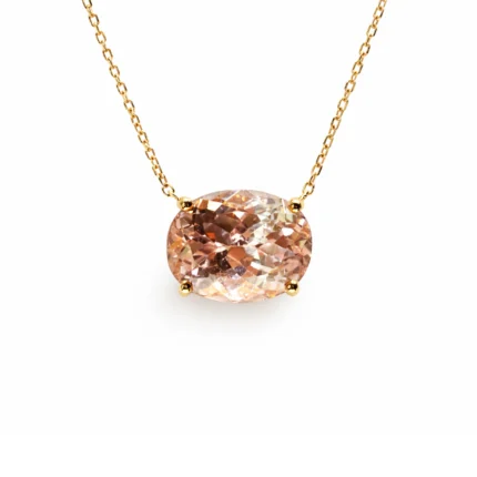 Morganit Taşlı Altın Kolye