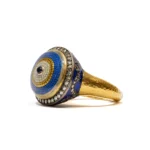 Mozaik Nazar Göz Motifli Pırlanta Detaylı Altın Yüzük - Görsel 5