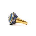 Mozaik Nazar Göz Motifli Pırlanta Detaylı Altın Yüzük - Görsel 4