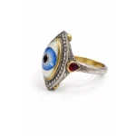 Pırlanta Çerçeveli Nazar Boncuklu Tasarım Yüzük - Görsel 2