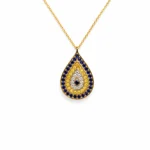 Safir ve Sarı Safir Damla Kolye