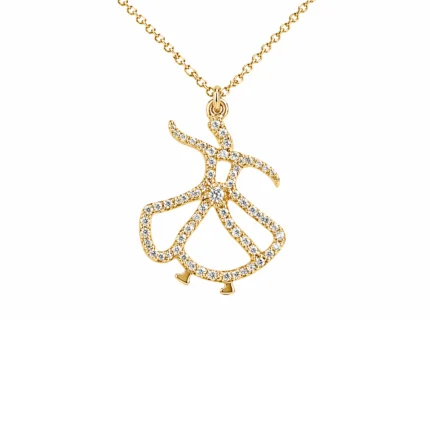 Semazen Figürlü Pırlanta Altın Kolye