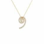 Spiral Form Pırlanta Detaylı Altın Kolye