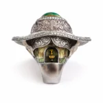 Zümrüt Taşlı Pırlanta İşlemeli Vintage Yüzük - Görsel 2