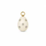 Beyaz Mineli Yıldız Detaylı Fabergé Yumurta Charm