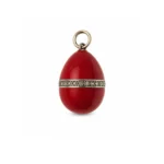 Kırmızı Mineli Fabergé Yumurta Charm