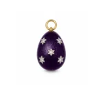 Mor Mineli Yıldız Detaylı Fabergé Yumurta Charm - Görsel 2