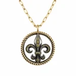 Okside Gümüş Fleur De Lis Madalyon Kolye M