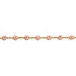 Pembe Nazar Boncuklu Altın Bilekli