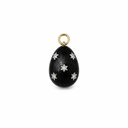 Siyah Mineli Yıldız Taşlı Fabergé Yumurta Charm