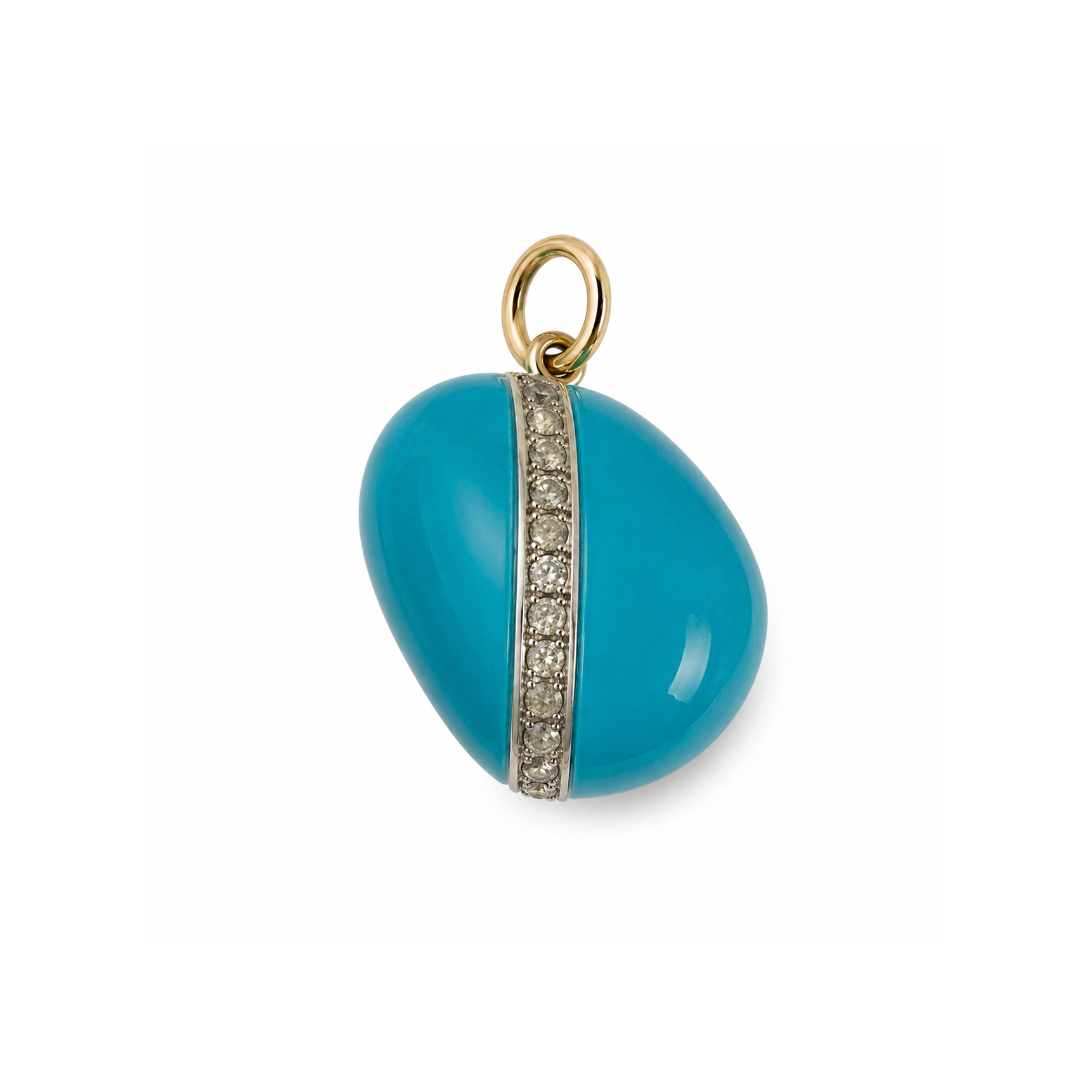 Turkuaz Mineli Fabergé Yumurta Charm Turkuaz Mineli Fabergé Yumurta Charm - Görsel 1