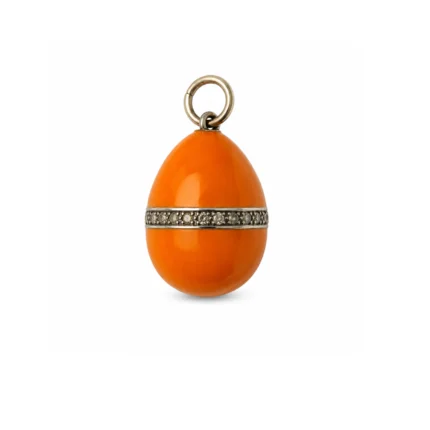 Turuncu Mineli Fabergé Yumurta Charm