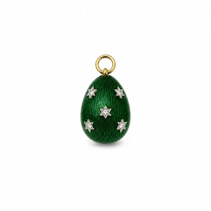 Yeşil Mineli Yıldız Taşlı Fabergé Yumurta Charm