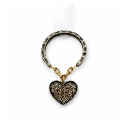 Brown Diamond Kalp Charm Yüzük