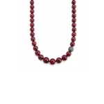 Glass Filled Ruby Taşlı Pırlanta Küre Detaylı Kolye