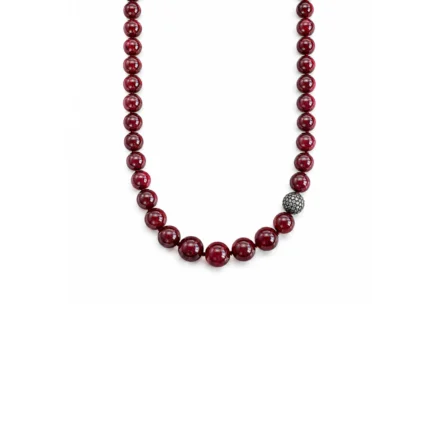 Glass Filled Ruby Taşlı Pırlanta Küre Detaylı Kolye