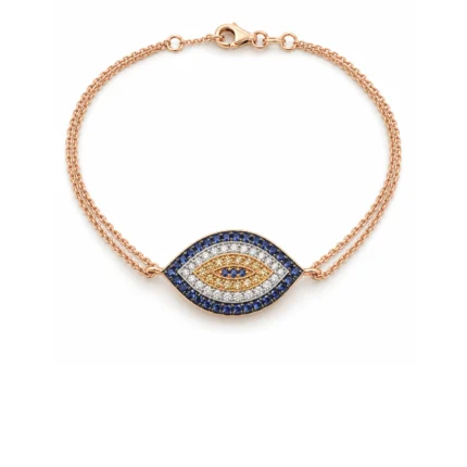 Safir ve Pırlantalı Göz Bileklik