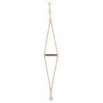 Siyah Pırlantalı Rose Gold Çift Zincir Bileklik - Görsel 2