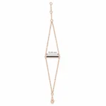 Siyah Pırlantalı Rose Gold Çift Zincir Bileklik - Görsel 3